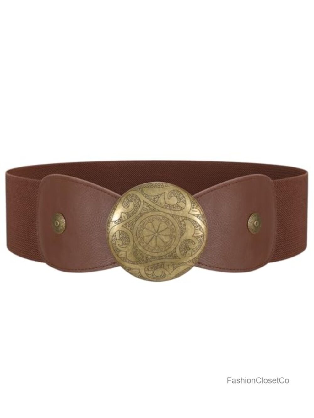 Wide Stretch Waist Belt Vintage Western Buckle Women's Elastic Belt